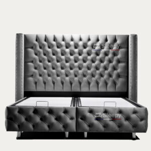 Lit coffre Clouté Gris